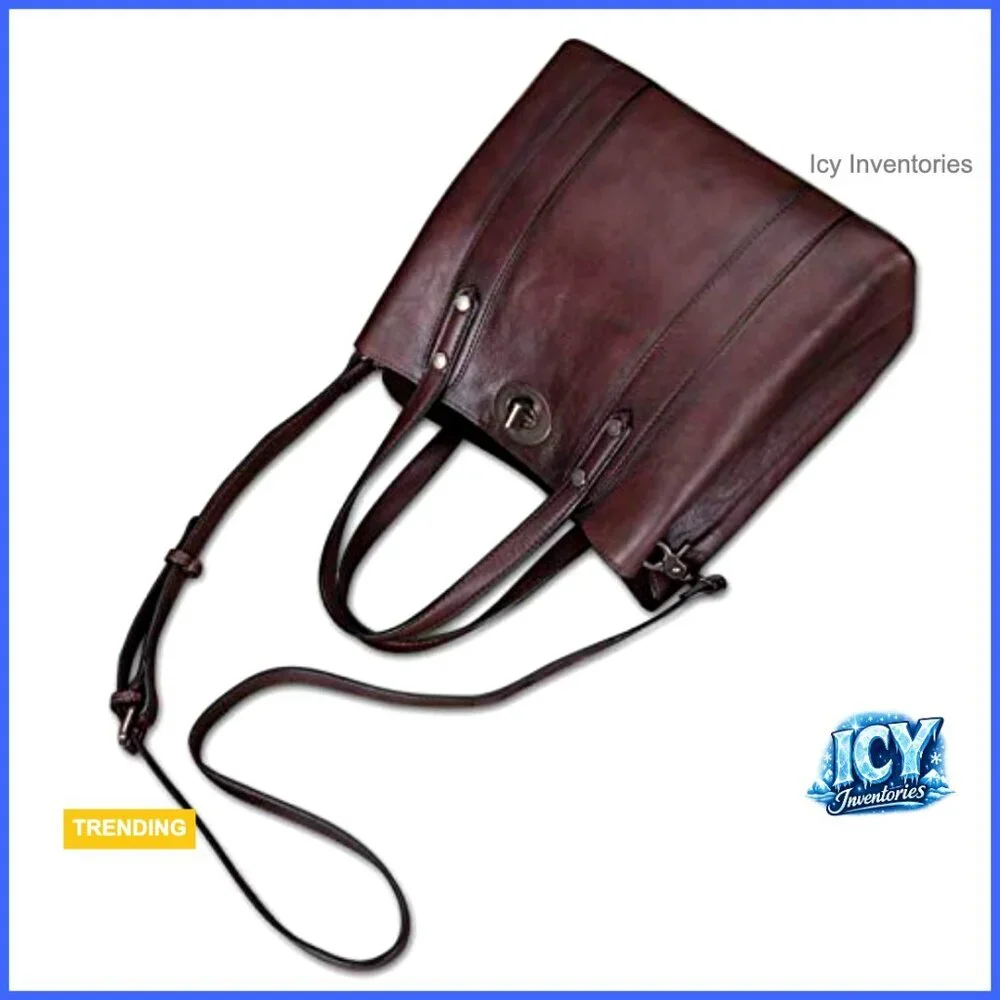 Genuine Leather Handbag Satchel Vintage Handmade Cowhide Top Handle Tote